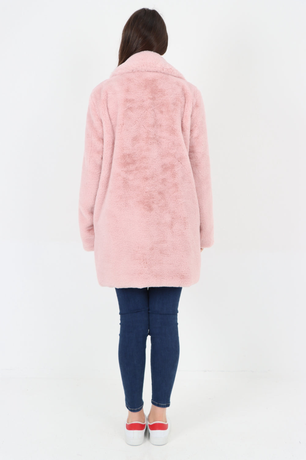 Italian Luxury Faux Fur Mid Length Longsleeve Coat