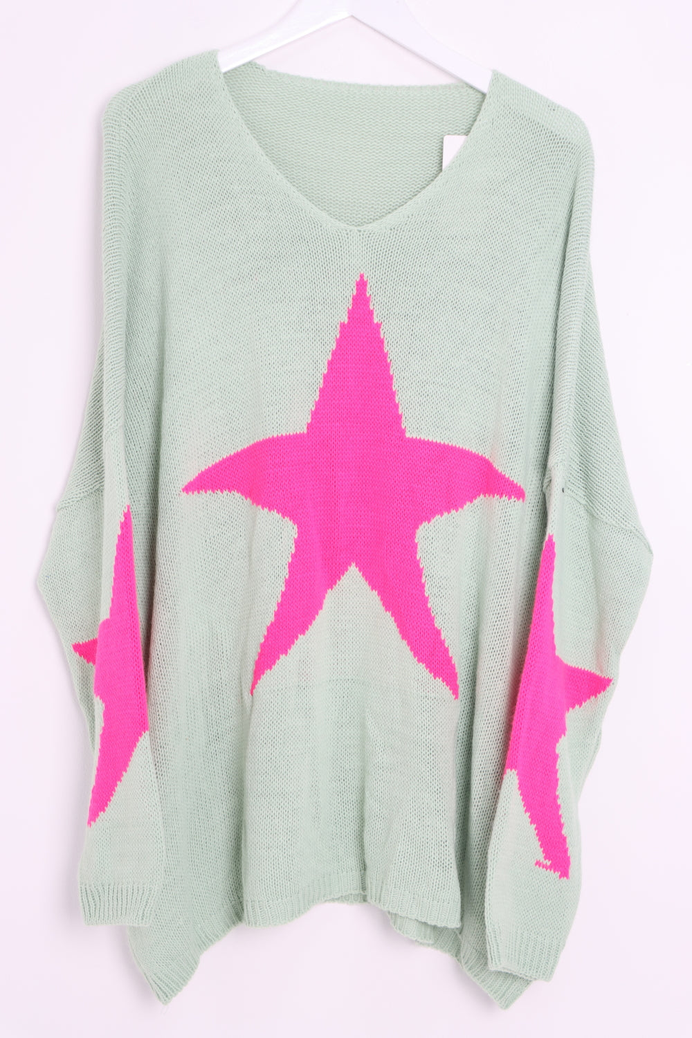 Oversized Star Print Knitted Jumper Top