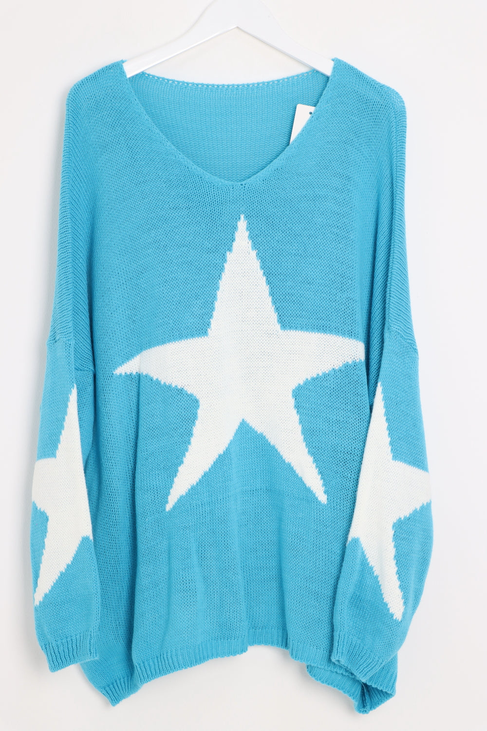 Oversized Star Print Knitted Jumper Top