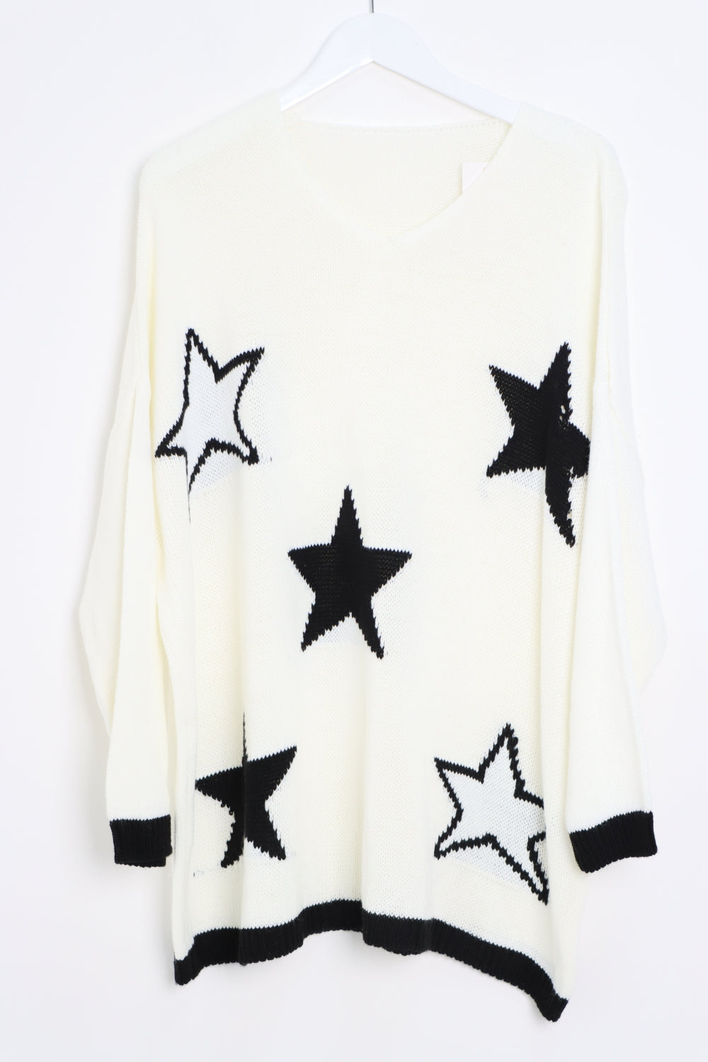 Italian Oversized MultiStar Print Long Sleeve Jumper