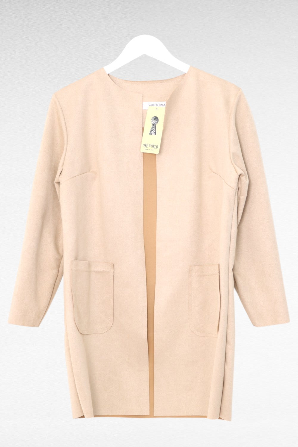 Italian Suede Open Front Longsleeve Cardigan