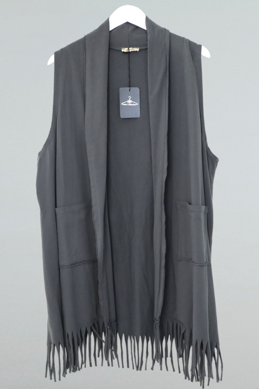 Sleeveless fringe cardigan new arrivals