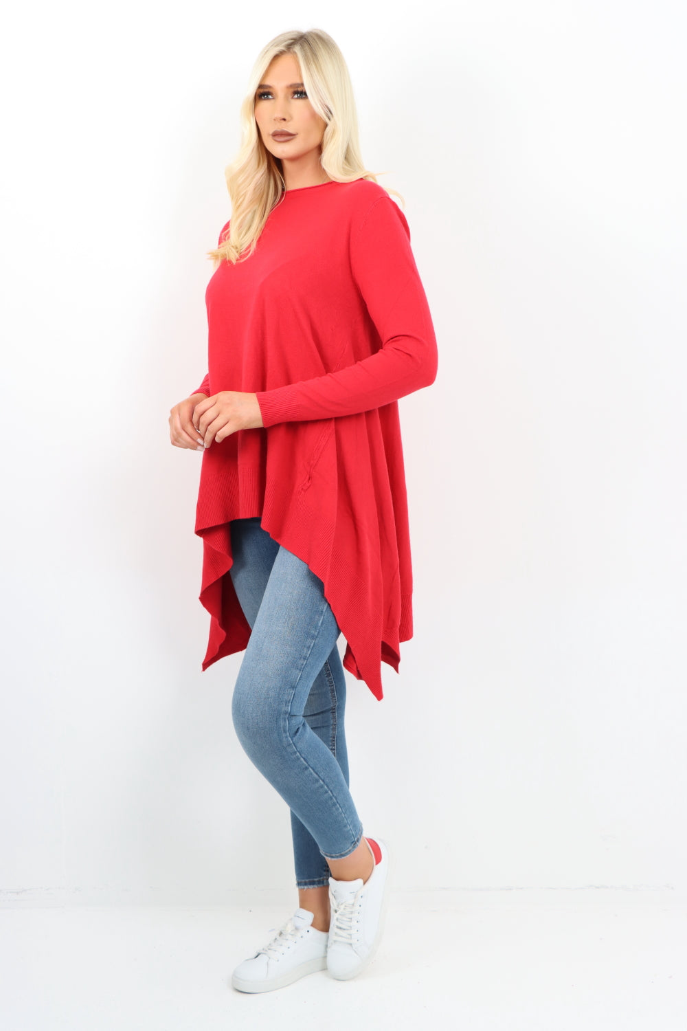 Italian Soft Knit Dip Hem Longsleeve Jumper Top