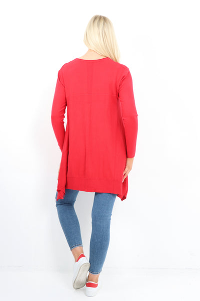 Italian Soft Knit Dip Hem Longsleeve Jumper Top