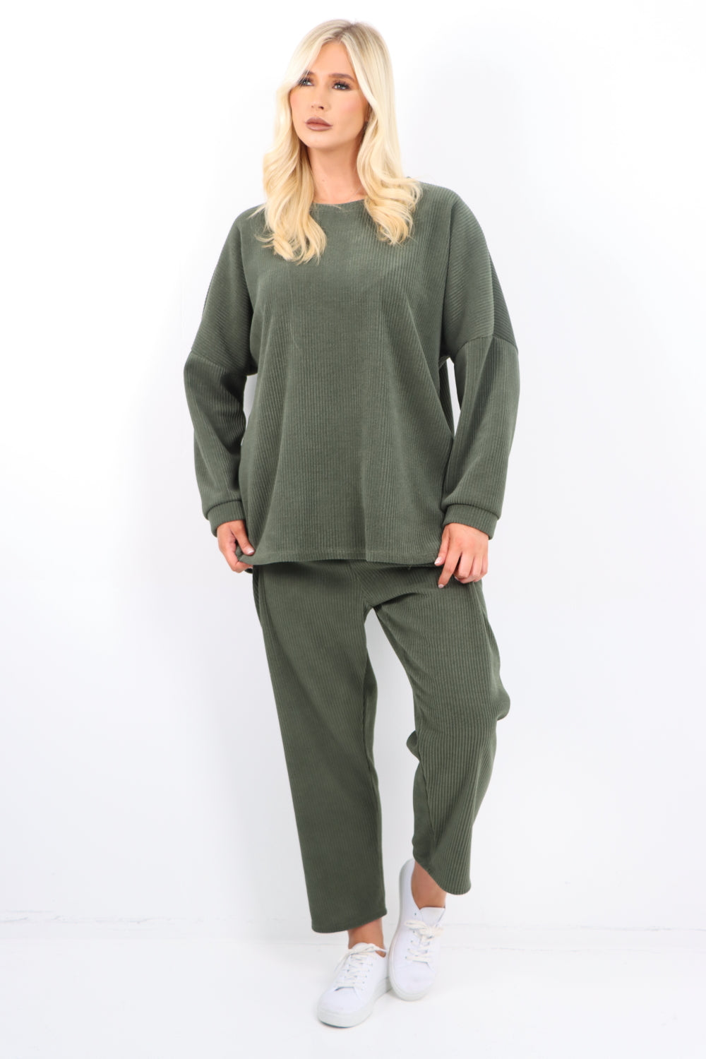 Italian Corduroy Loungewear Plain Longsleeve Co-Ord Set