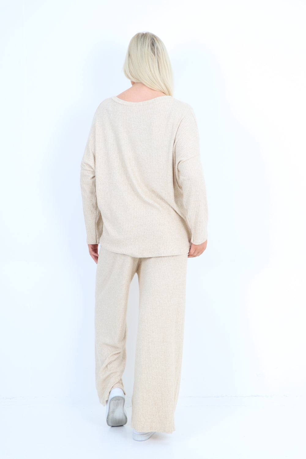 Italian Ribbed Soft Knit Top and Trouser Longsleeve Co - OrdSet