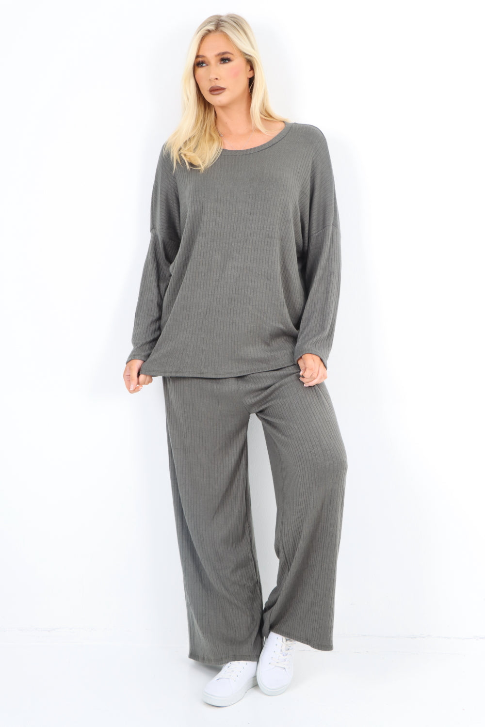 Italian Ribbed Soft Knit Top and Trouser Longsleeve Co - OrdSet