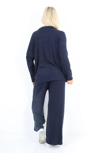 Italian Ribbed Soft Knit Top and Trouser Longsleeve Co - OrdSet