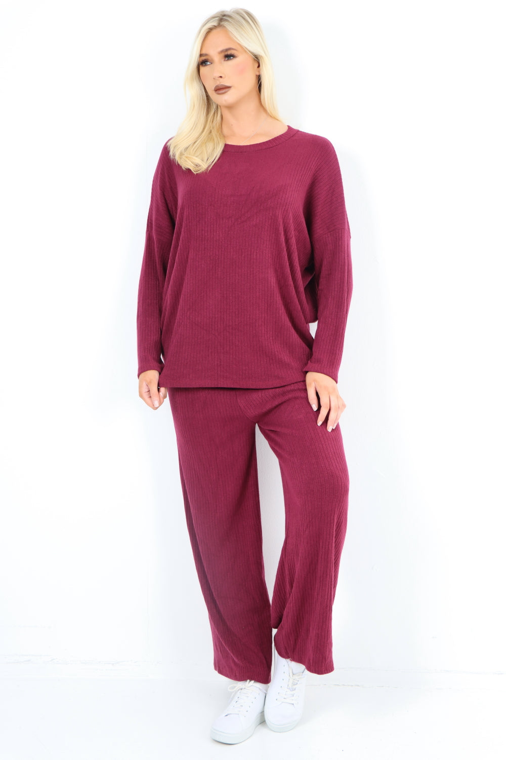 Italian Ribbed Soft Knit Top and Trouser Longsleeve Co - OrdSet