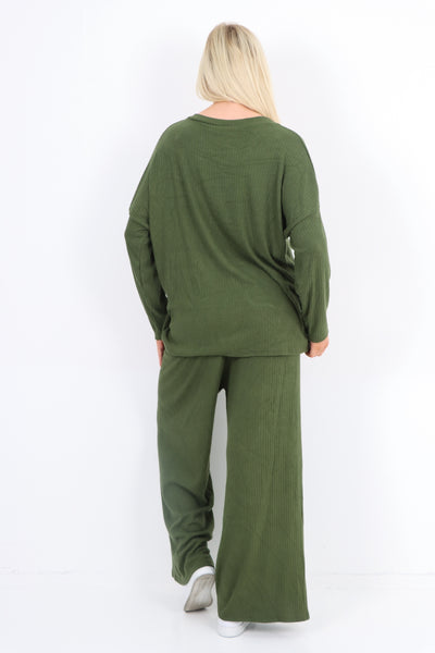 Italian Ribbed Soft Knit Top and Trouser Longsleeve Co - OrdSet