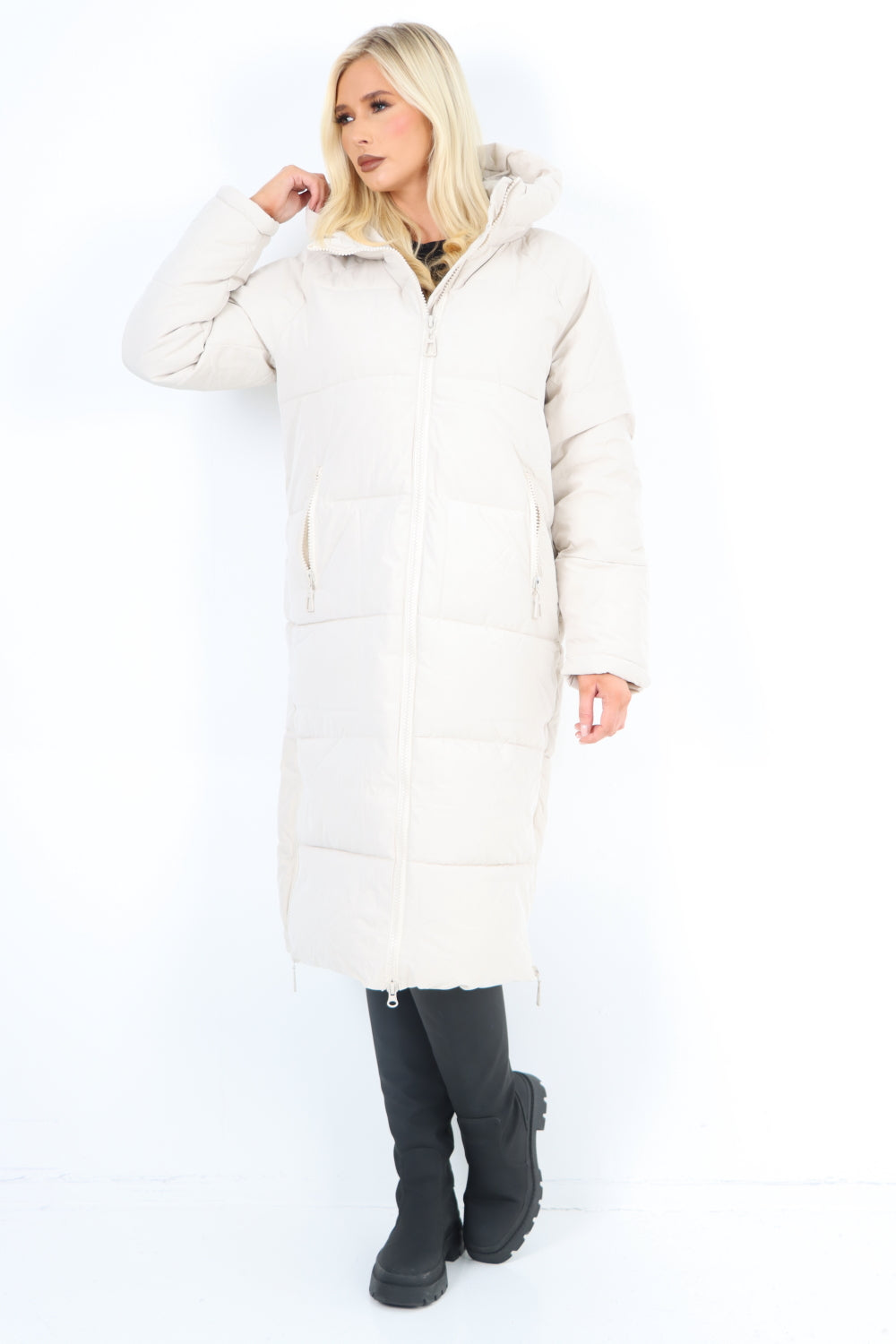 Italian Padded Hooded jacket Long length