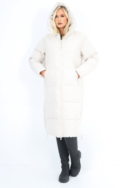 Italian Padded Hooded jacket Long length