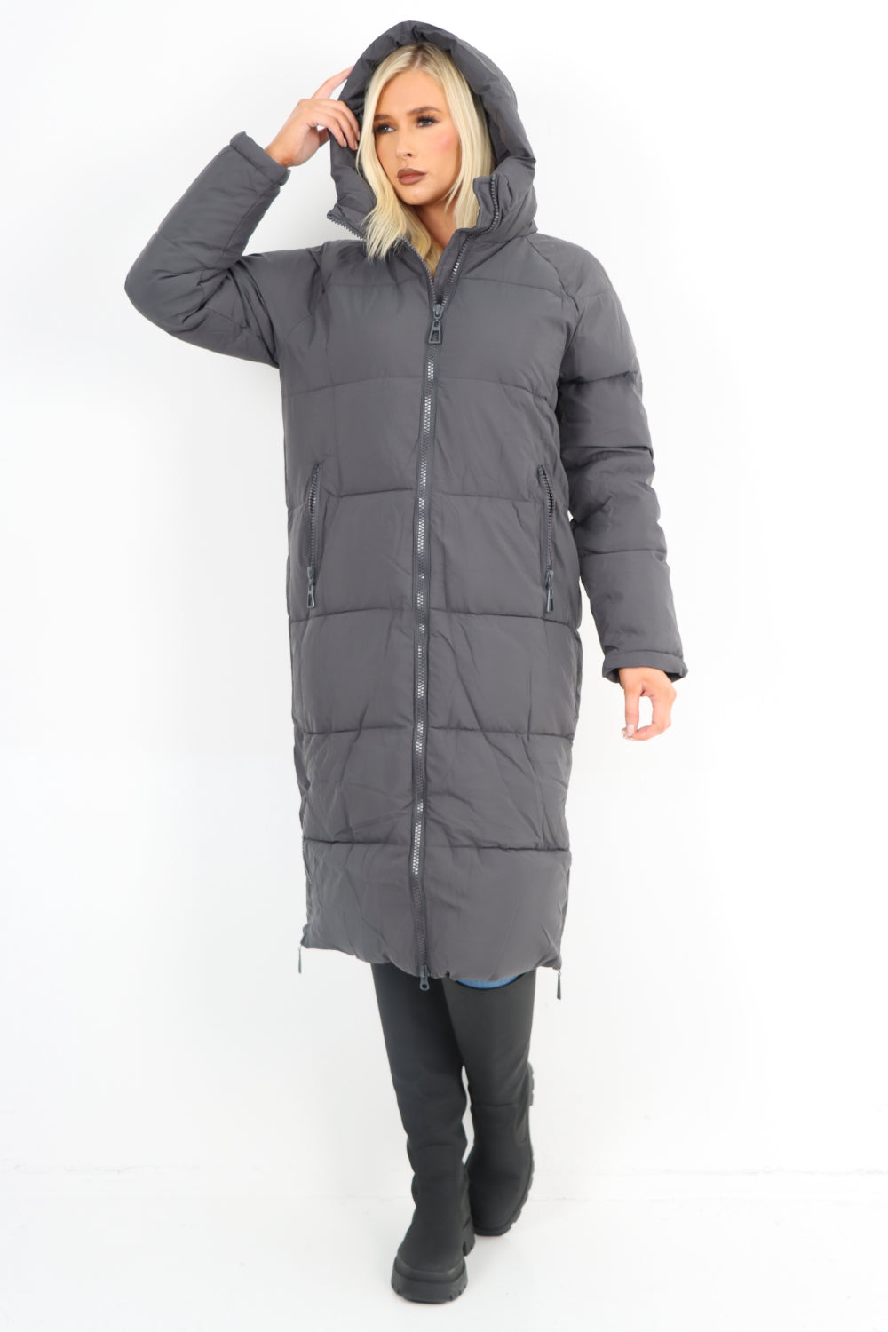 Italian Padded Hooded jacket Long length