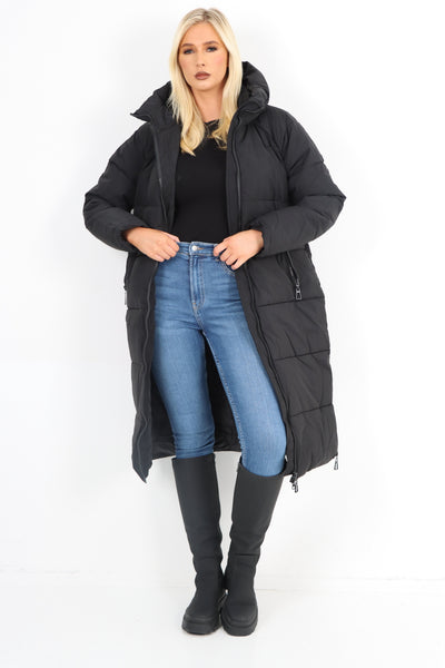 Italian Padded Hooded jacket Long length