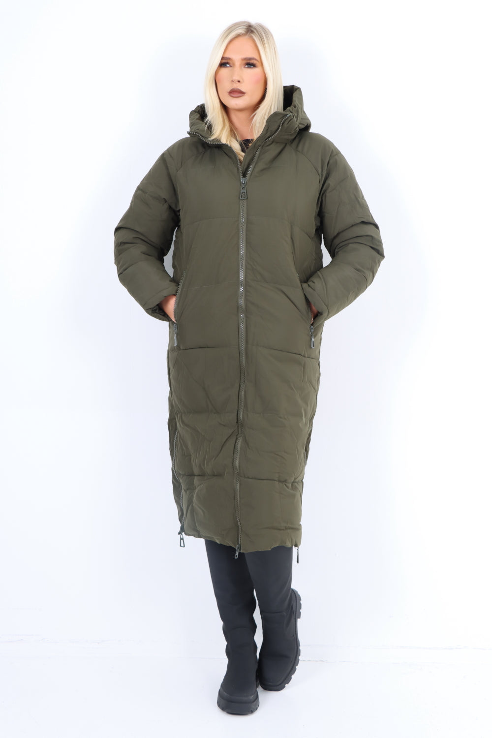 Italian Padded Hooded jacket Long length