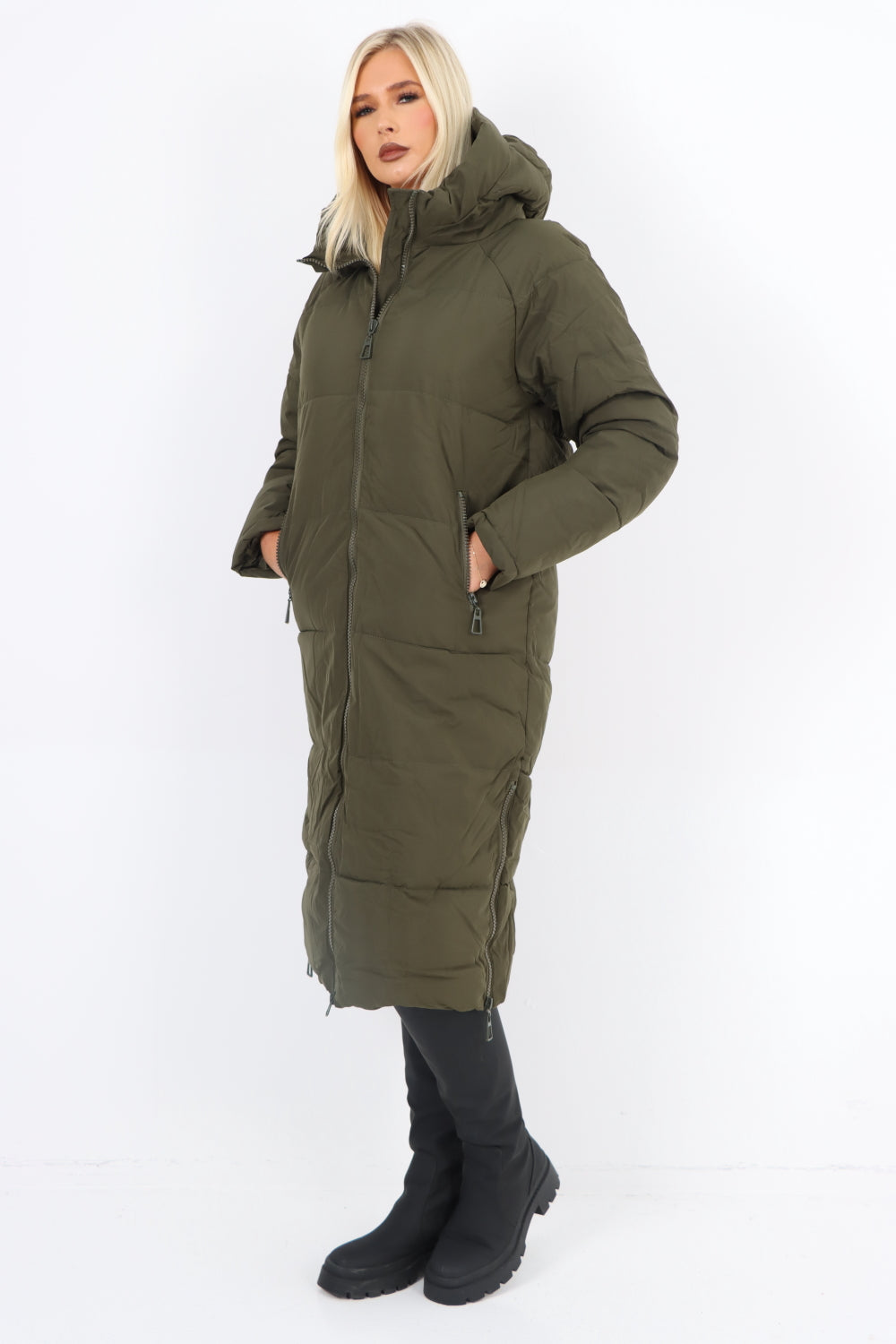 Italian Padded Hooded jacket Long length