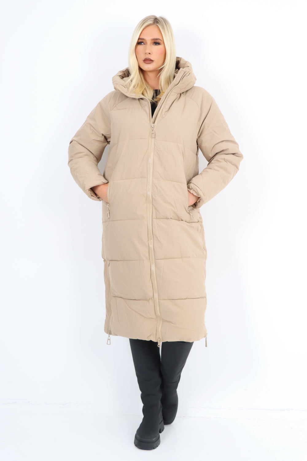 Italian Padded Hooded jacket Long length