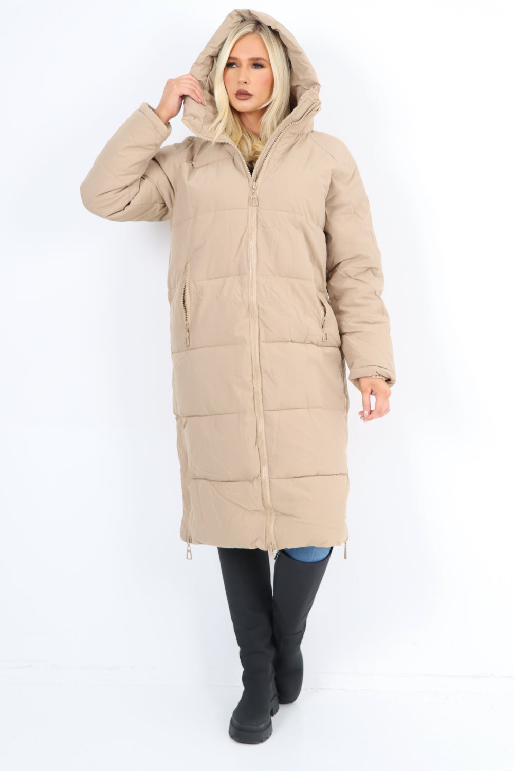 Italian Padded Hooded jacket Long length