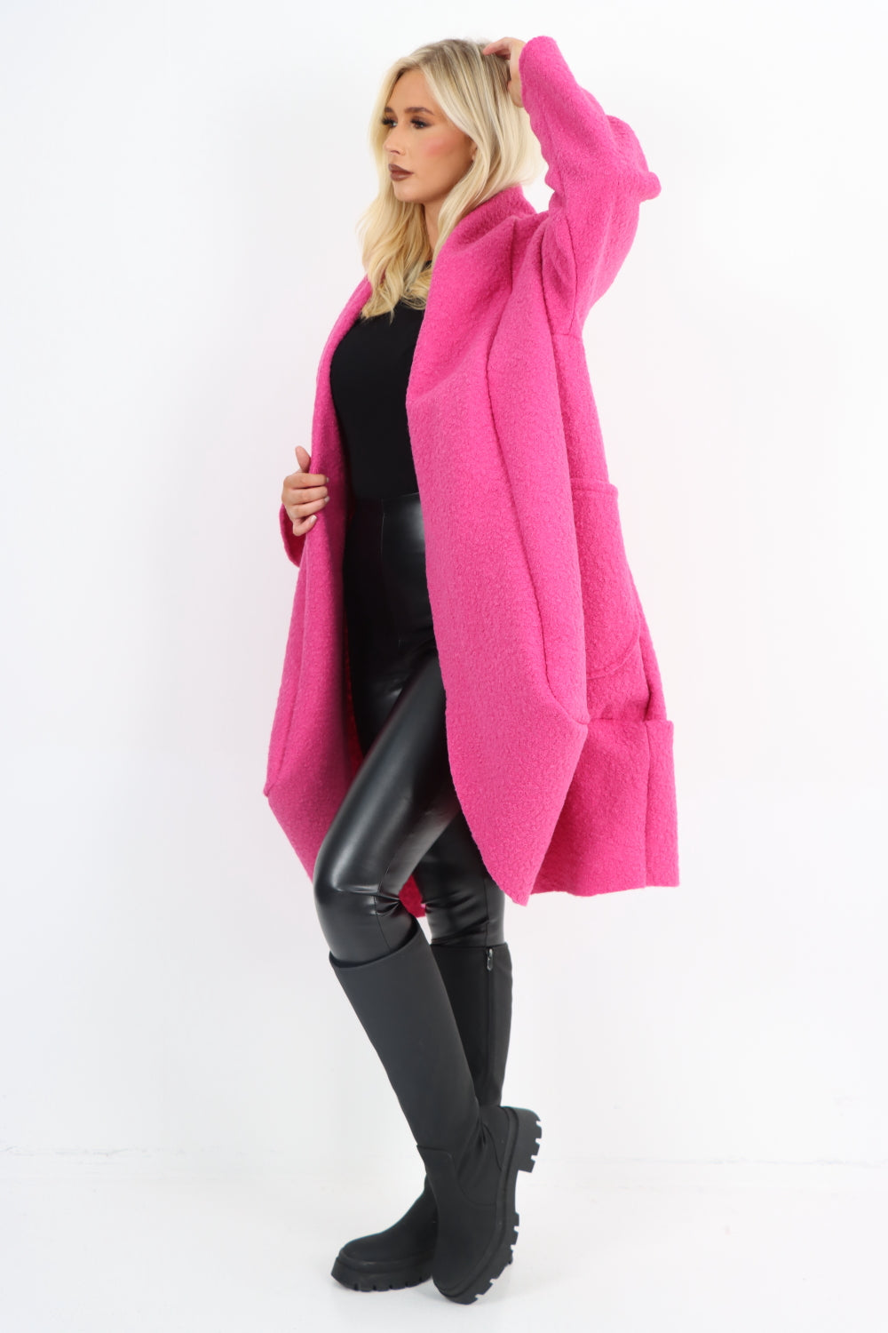Waterfall teddy coat top