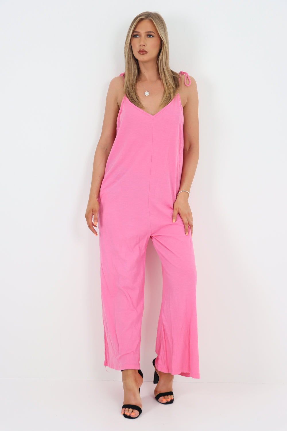 Italian Tie Shoulder Strap Jumpsuits