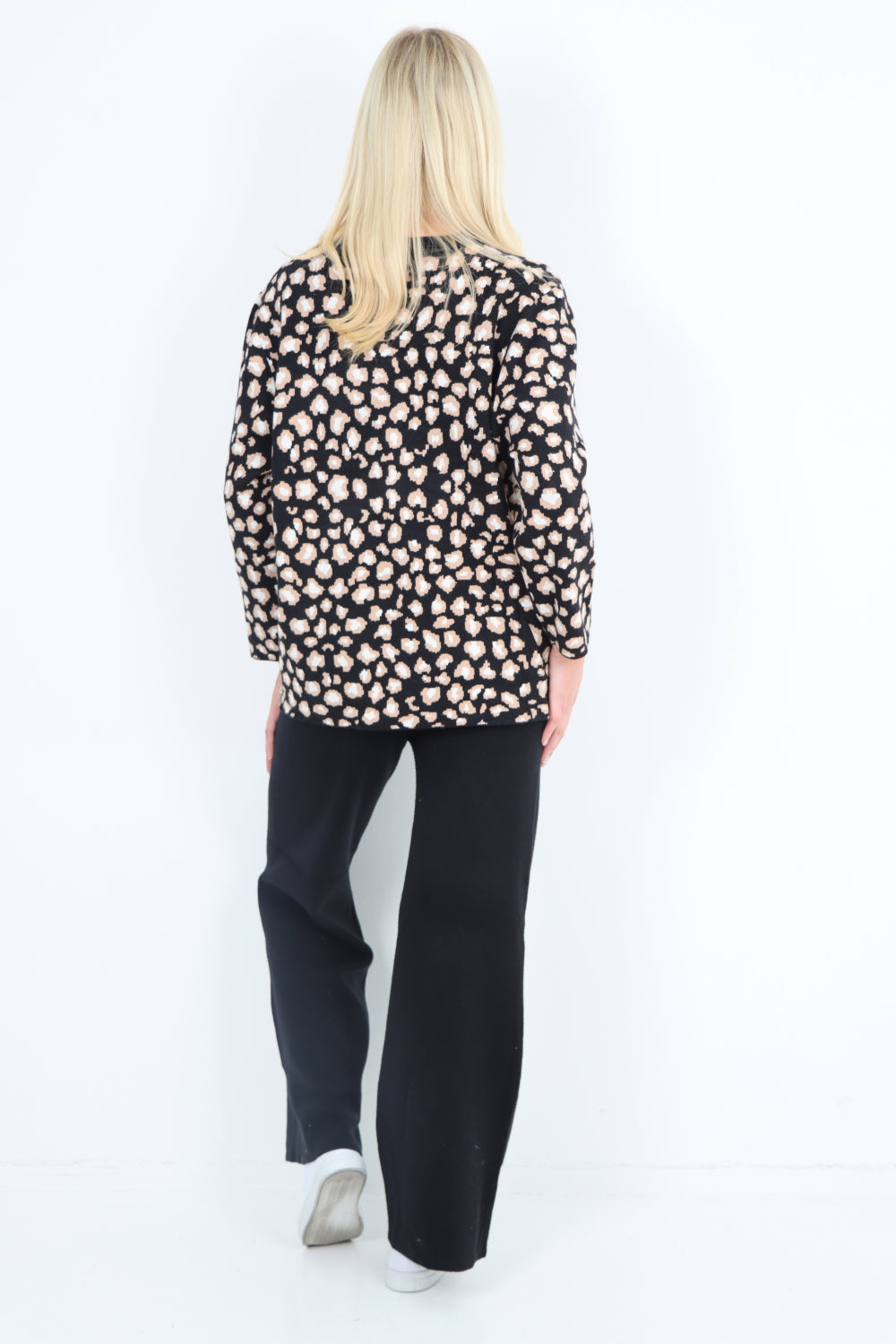 Italian All Over Leopard Print Top & Soft Knit Trouser Co- Ord Set