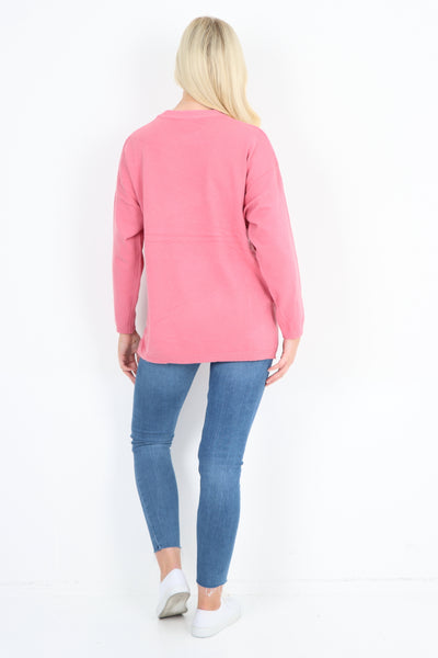 Italian Butterfly Print Softknit Longsleeve Jumper Top