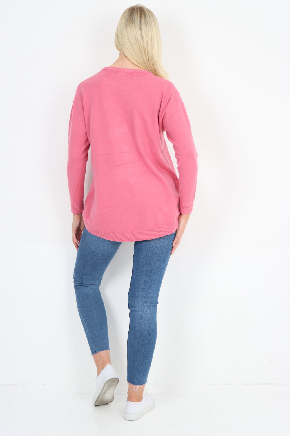 Italian Flamingo Sequin Feather Longsleeve Jumper Top