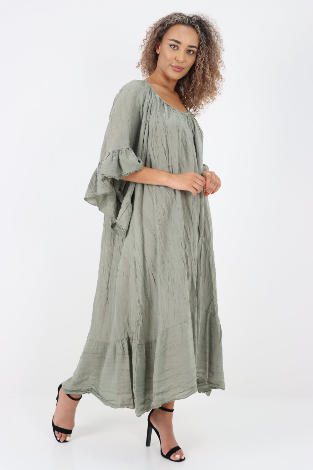 Italian Shimmer Oversized Maxi Dress