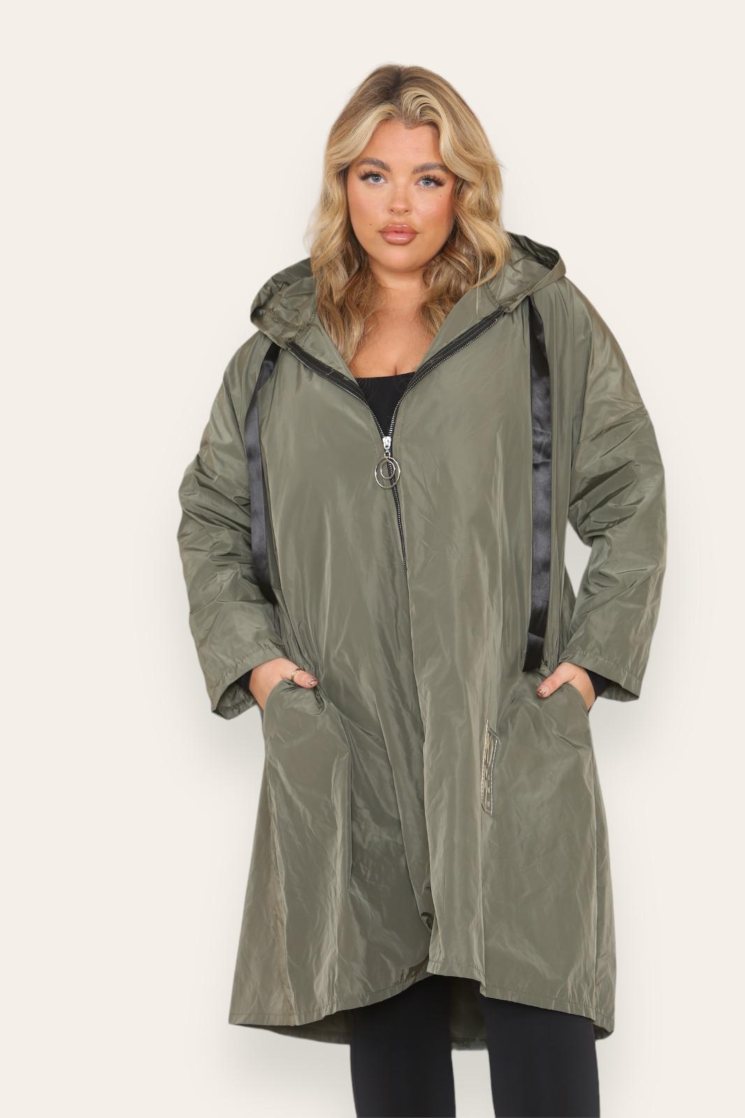 Oversized Hooded Rain Mac Miss Bold