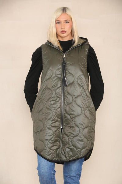 Quilted Padded Puffer Hooded Gilet