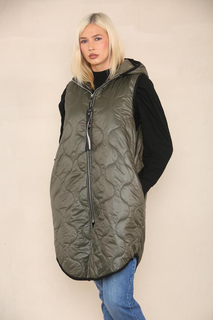 Quilted Padded Puffer Hooded Gilet