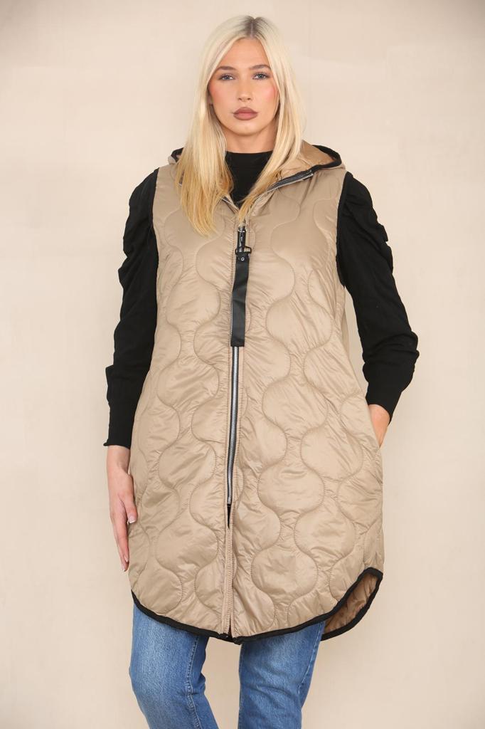 Quilted Padded Puffer Hooded Gilet