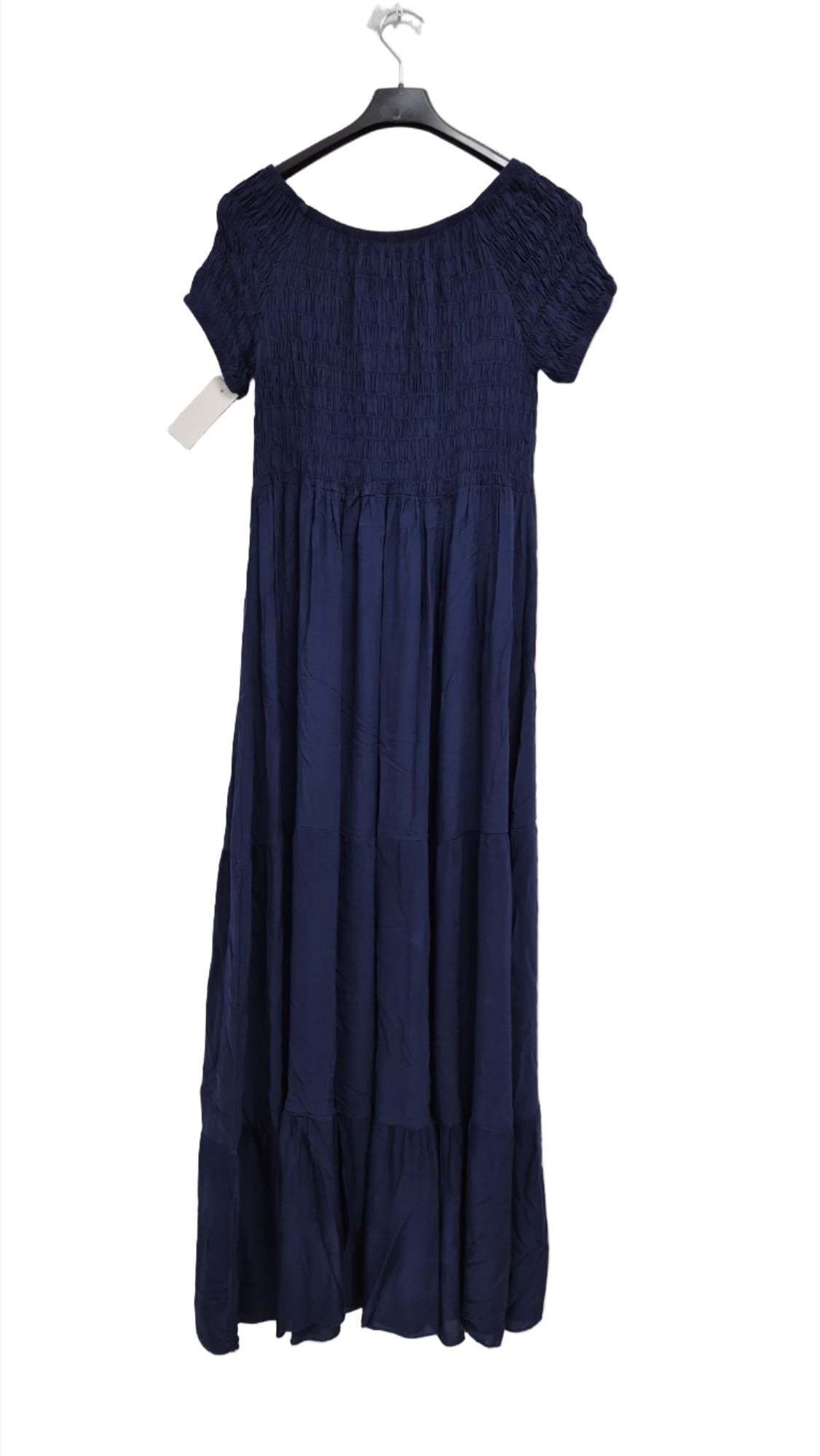 Italian Off Shoulder Shirred Elasticated Tiered Maxi Dress