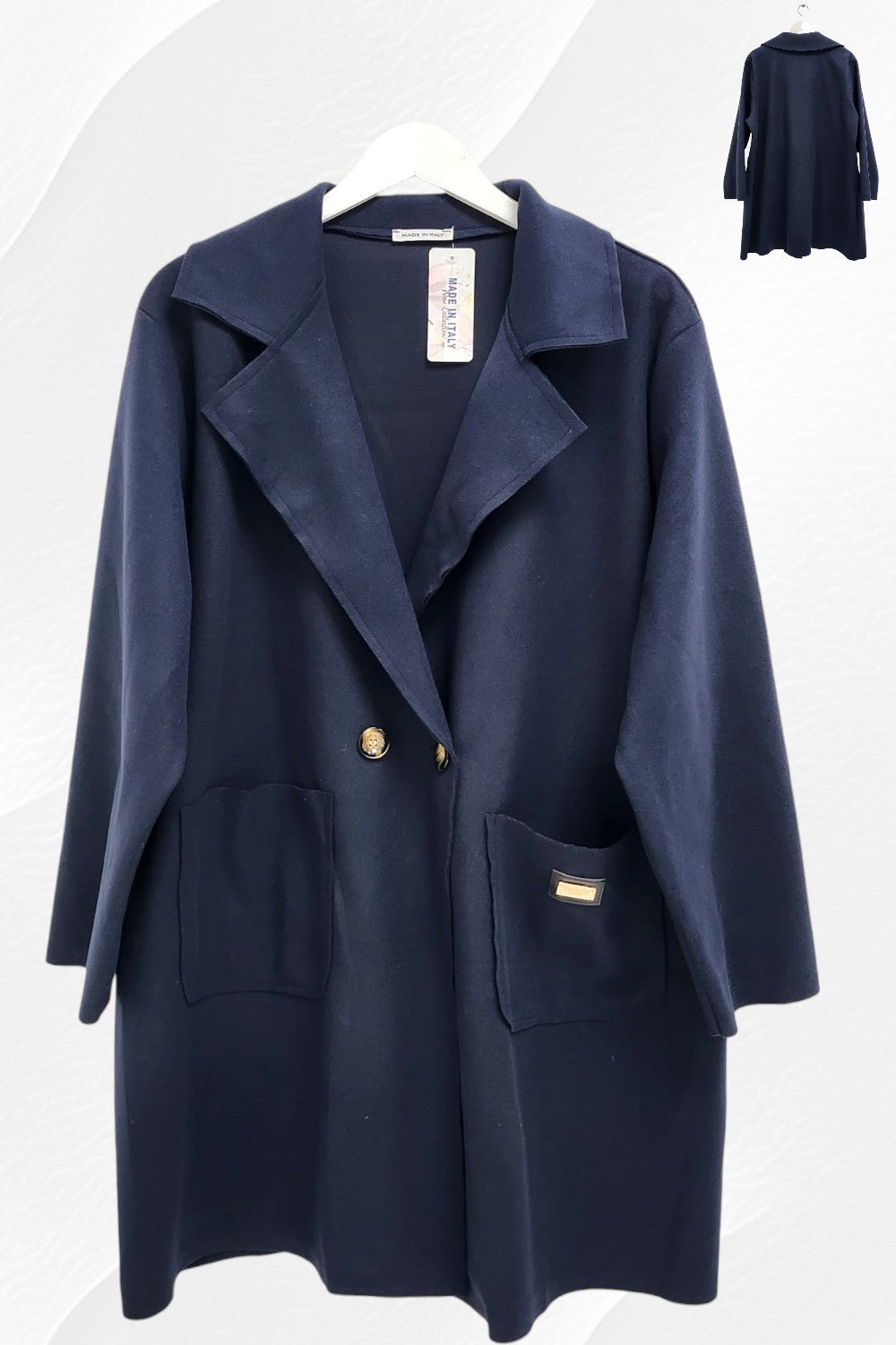 Italian Two Button Front Pockets Longsleeve Coat