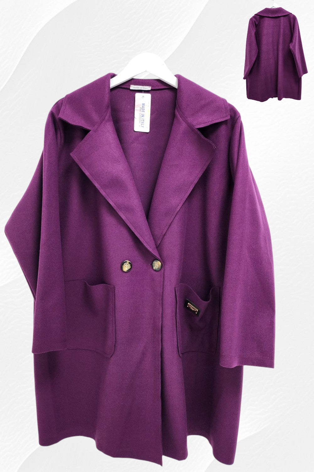 Italian Two Button Front Pockets Longsleeve Coat