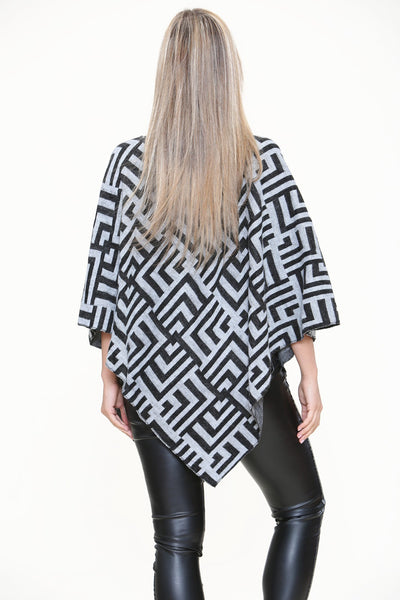 Italian Cowl Neck Printed Ponchos