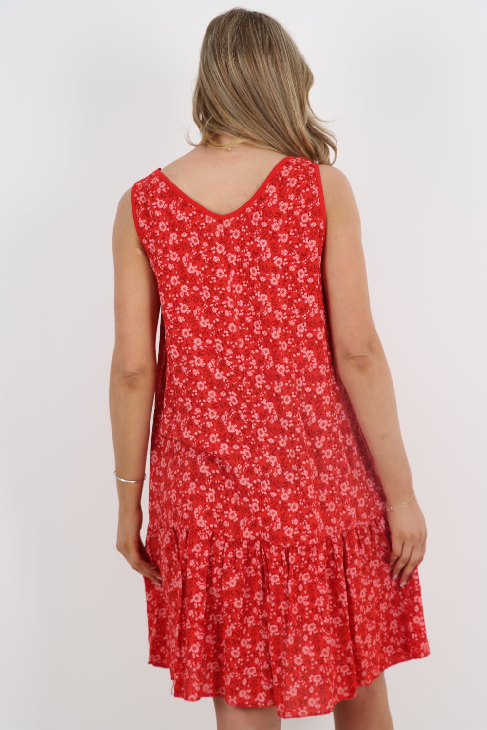 Italian Floral Print Vest Dress